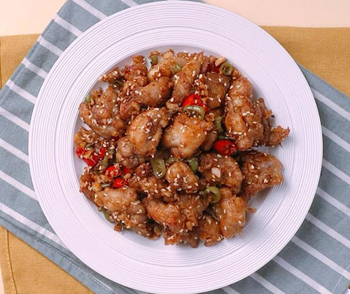 蒜香辣鸡块的做法