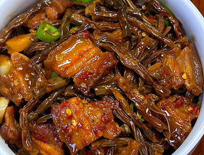 干豆角烧五花肉的做法