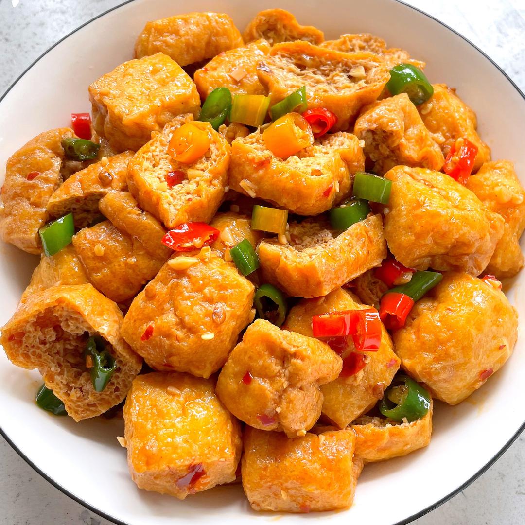辣椒炒豆泡的做法