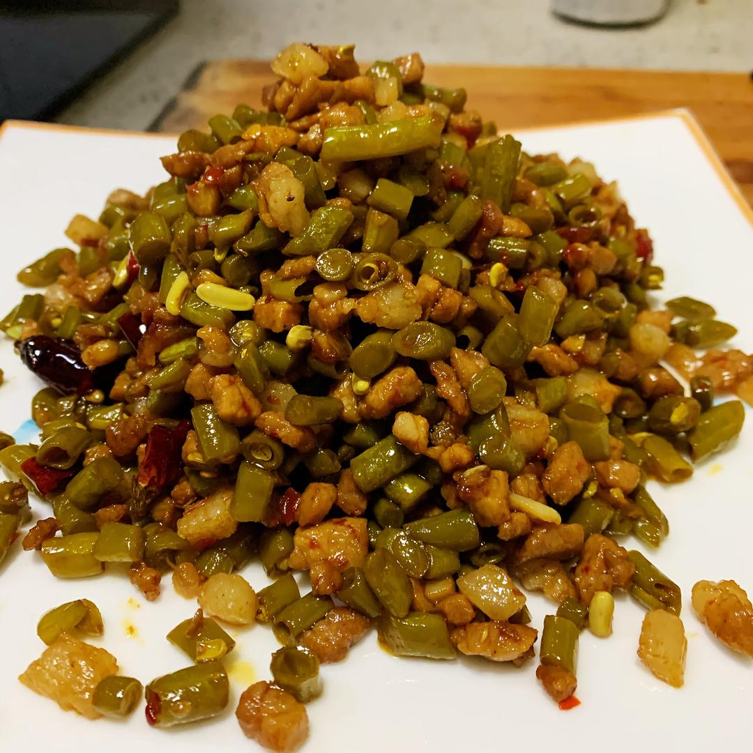 肉末酸豆角的做法